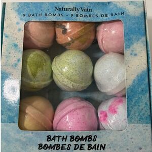 Naturally Vain 9 Piece Bath Bomb Set Variety Scents New